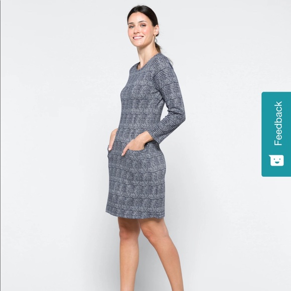 Hawthorn Aniya Jacquard Knit Dress Navy 